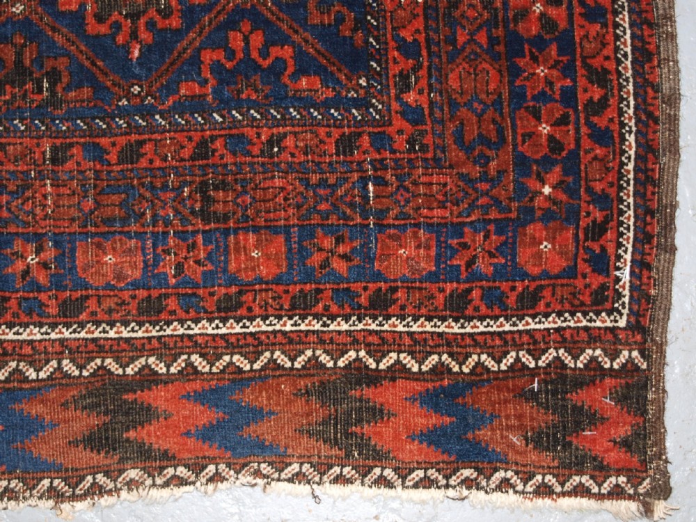 ANTIQUE BALUCH RUG, KHORASSAN REGION, NORTH EAST PERSIA, SNOWFLAKE DESIGN, CIRCA 1880. View X