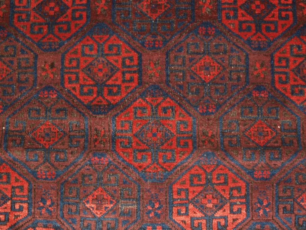 ANTIQUE BALUCH RUG WITH OUTSTANDING COLOUR, FULL PILE, GREAT BORDER, CIRCA 1880. View IX