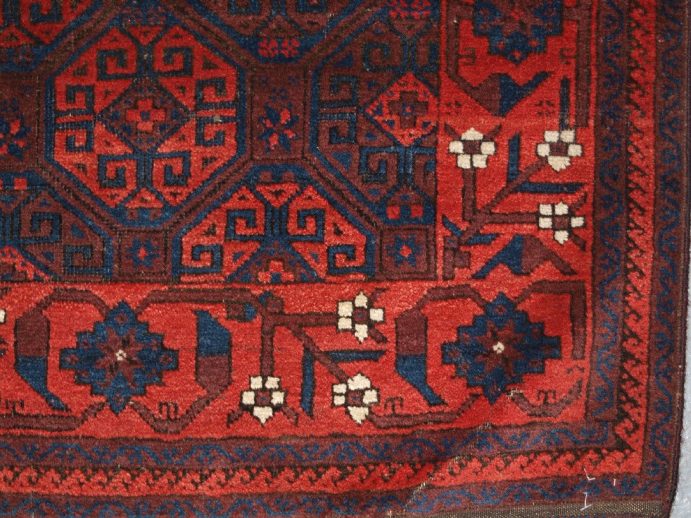 ANTIQUE BALUCH RUG WITH OUTSTANDING COLOUR, FULL PILE, GREAT BORDER, CIRCA 1880. View XI