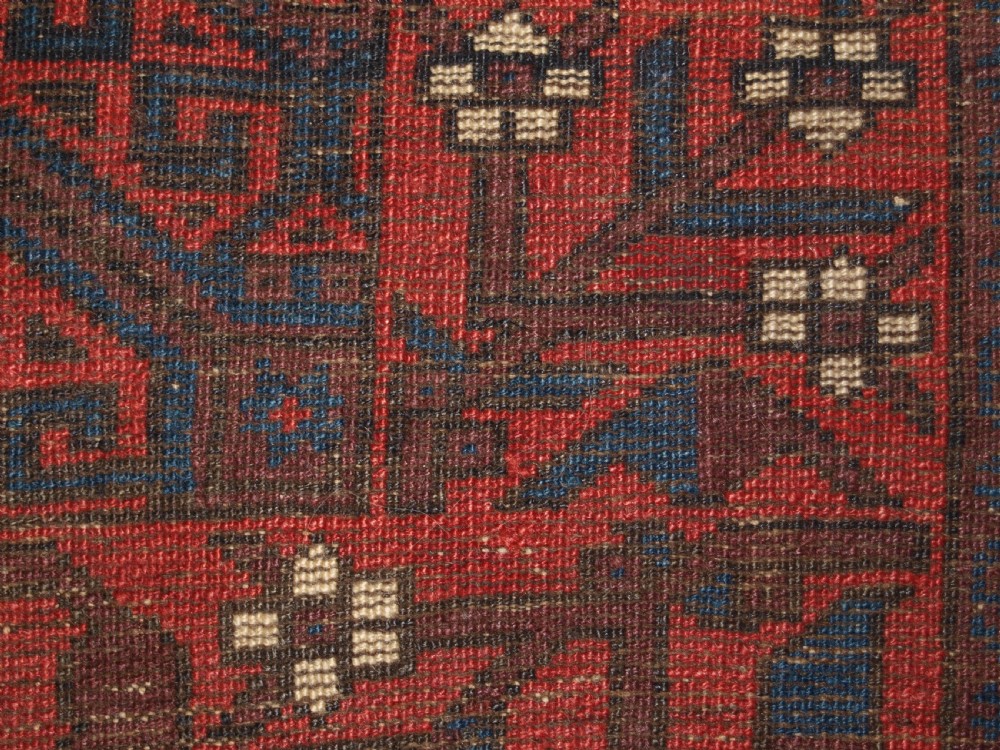 ANTIQUE BALUCH RUG WITH OUTSTANDING COLOUR, FULL PILE, GREAT BORDER, CIRCA 1880. View XII
