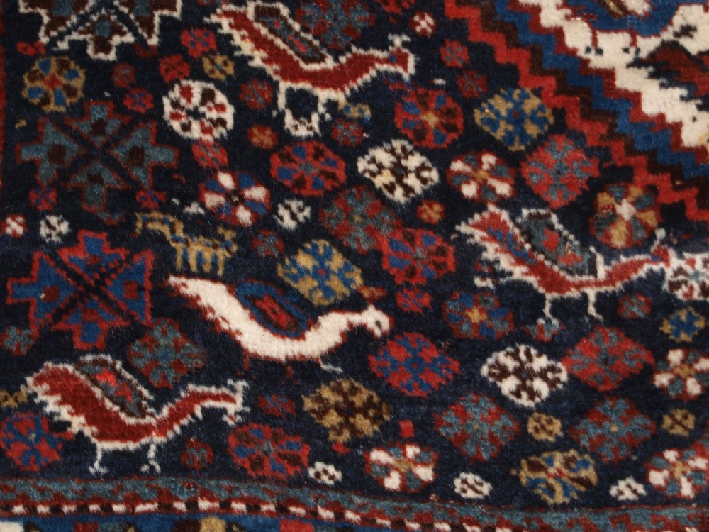 ANTIQUE SOUTH WEST PERSIAN TRIBAL KHAMSEH RUG, TRIPLE MEDALLION, CIRCA 1900. View XIII