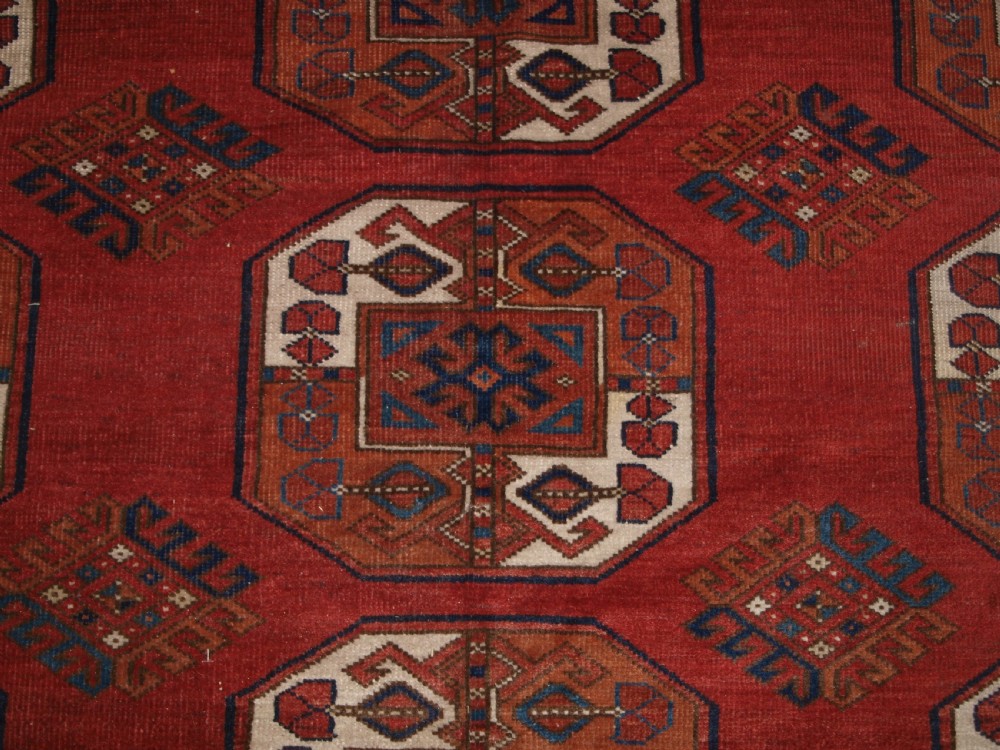 ANTIQUE ERSARI KIZIL AYAK TURKMEN MAIN CARPET, SUPERB COLOUR AND CONDITION, CIRCA 1880. View IX