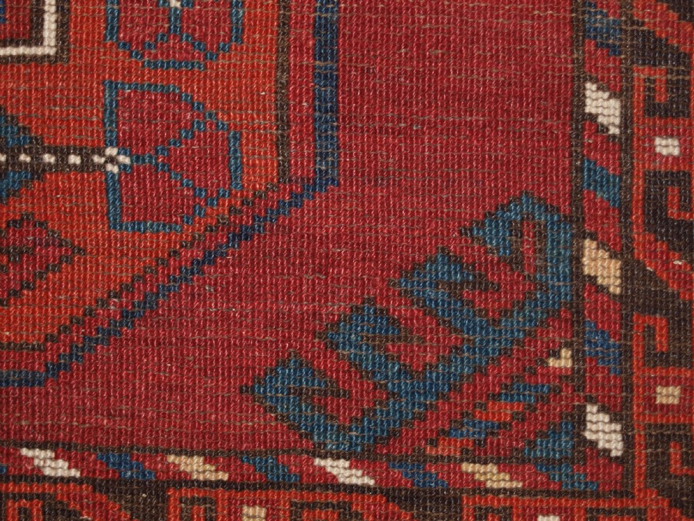 ANTIQUE ERSARI KIZIL AYAK TURKMEN MAIN CARPET, SUPERB COLOUR AND CONDITION, CIRCA 1880. View XI