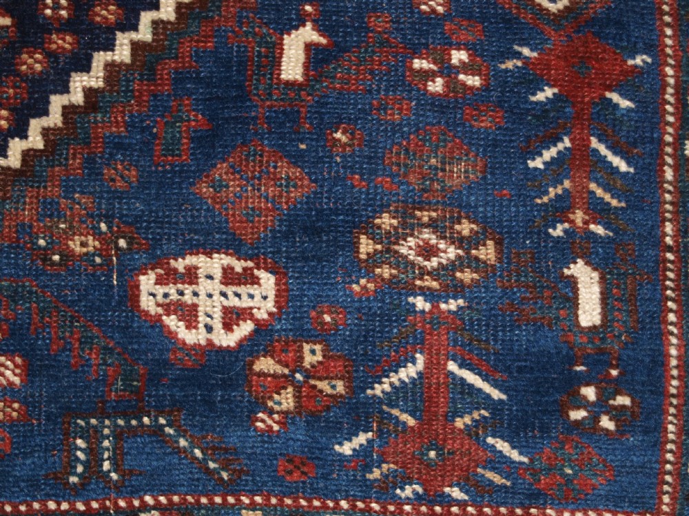 ANTIQUE TRIBAL KHAMSEH RUG, TRIPLE LINKED MEDALLION, CIRCA 1900. View XIV