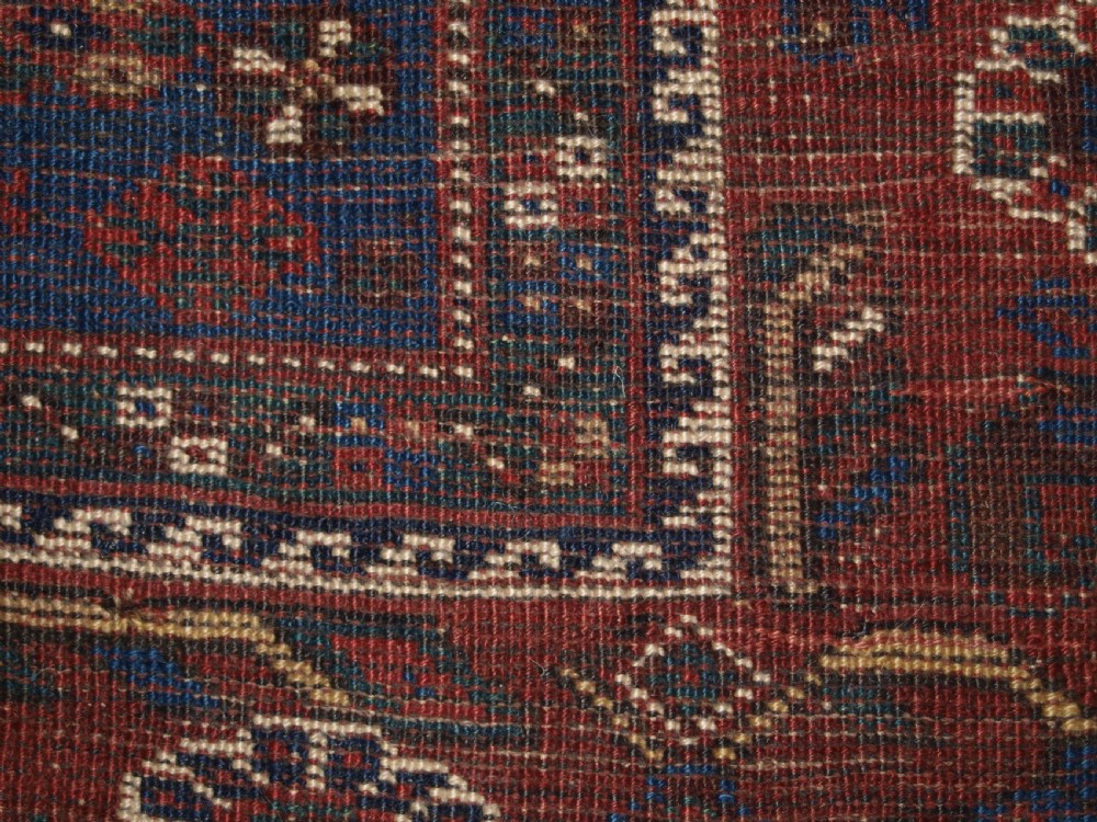 ANTIQUE TRIBAL KHAMSEH RUG, TRIPLE LINKED MEDALLION, CIRCA 1900. View XVI