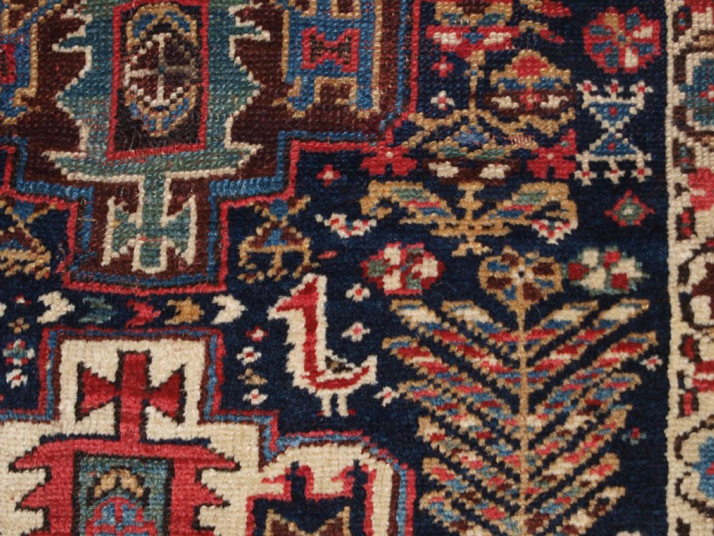 ANTIQUE KURDISH LONG RUG WITH MEDALLION DESIGN, SUPERB COLOUR, CIRCA 1880. View XI