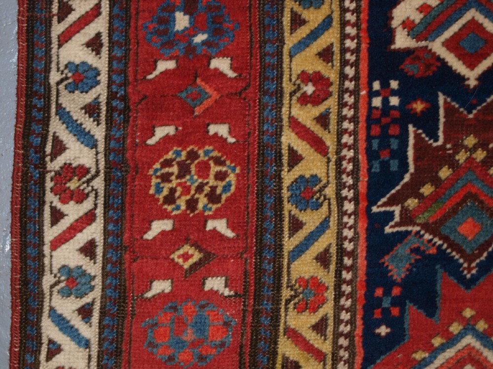 ANTIQUE SOUTH CAUCASIAN RUNNER WITH OUTSTANDING COLOUR AND DESIGN, LATE 19TH CENTURY. View VII