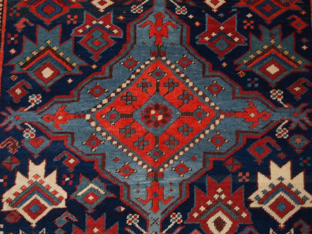 ANTIQUE SOUTH CAUCASIAN RUNNER WITH OUTSTANDING COLOUR AND DESIGN, LATE 19TH CENTURY. View VIII