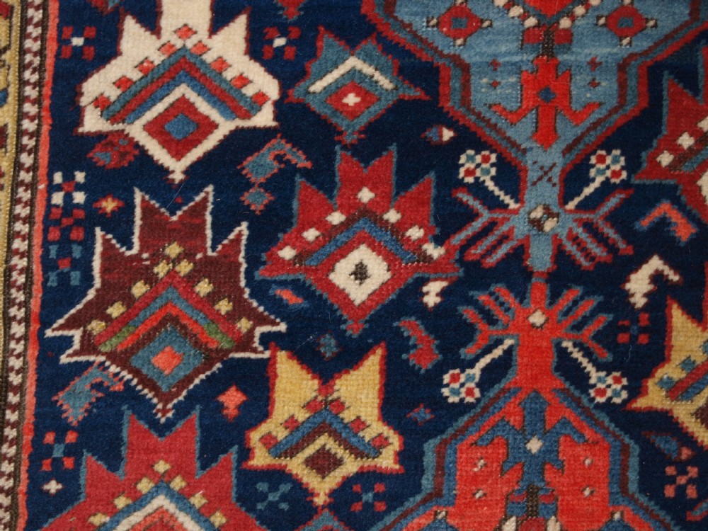 ANTIQUE SOUTH CAUCASIAN RUNNER WITH OUTSTANDING COLOUR AND DESIGN, LATE 19TH CENTURY. View IX