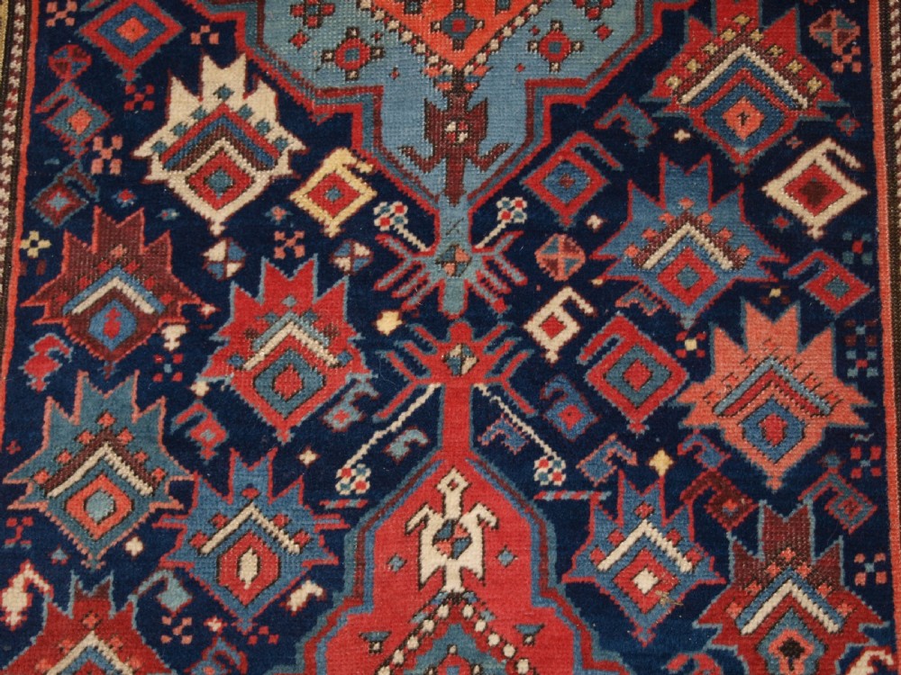 ANTIQUE SOUTH CAUCASIAN RUNNER WITH OUTSTANDING COLOUR AND DESIGN, LATE 19TH CENTURY. View XI