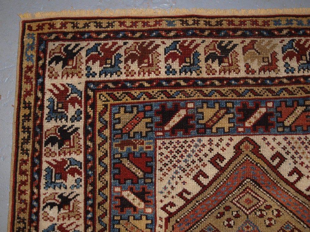 ANTIQUE TURKISH KOZAK VILLAGE PRAYER RUG, SMALL SQUARE SIZE, SCARCE ITEM, 2ND HALF 19TH CENTURY. View II
