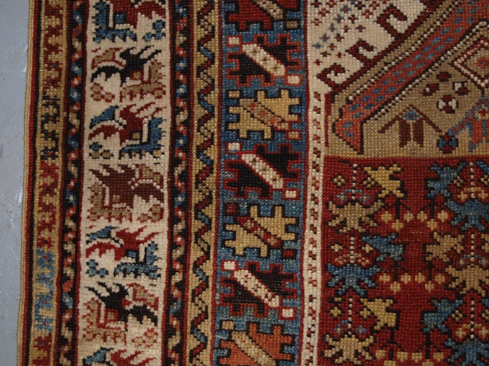 ANTIQUE TURKISH KOZAK VILLAGE PRAYER RUG, SMALL SQUARE SIZE, SCARCE ITEM, 2ND HALF 19TH CENTURY. View VI