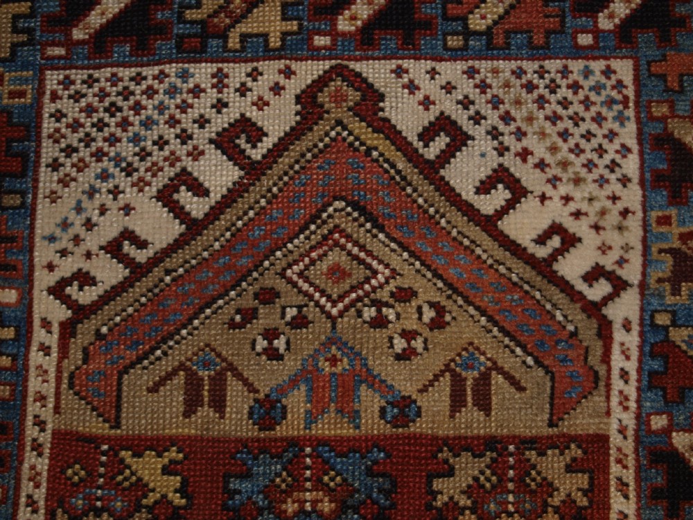 ANTIQUE TURKISH KOZAK VILLAGE PRAYER RUG, SMALL SQUARE SIZE, SCARCE ITEM, 2ND HALF 19TH CENTURY. View VII