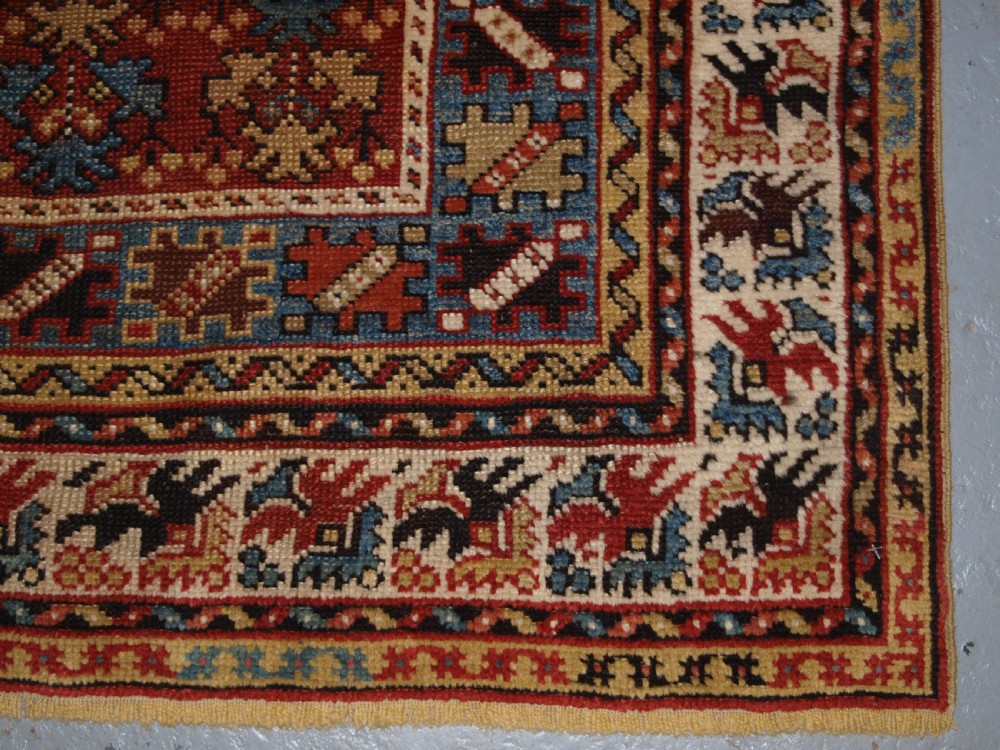 ANTIQUE TURKISH KOZAK VILLAGE PRAYER RUG, SMALL SQUARE SIZE, SCARCE ITEM, 2ND HALF 19TH CENTURY. View IX