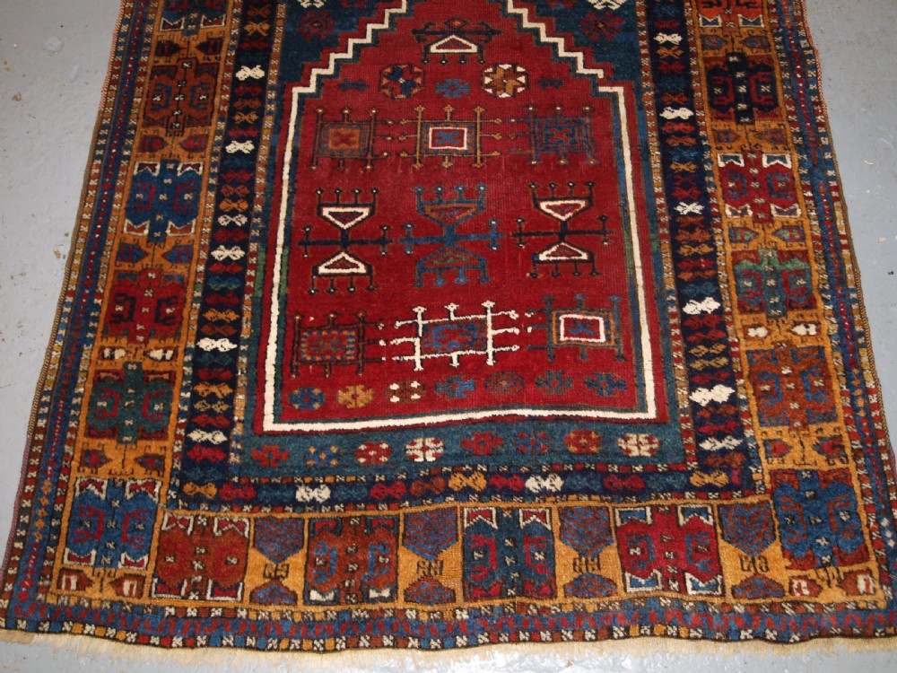 ANTIQUE TURKISH YURUK PRAYER RUG, BEAUTIFUL COLLECTORS RUG, 2ND HALF 19TH CENTURY. View V