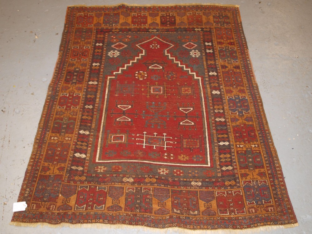 ANTIQUE TURKISH YURUK PRAYER RUG, BEAUTIFUL COLLECTORS RUG, 2ND HALF 19TH CENTURY. View XVII