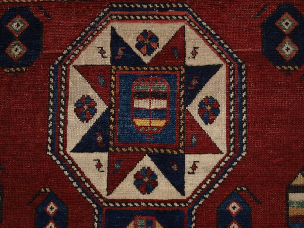 ANTIQUE CAUCASIAN SHIRVAN RUG WITH UNUSUAL STAR DESIGN, LATE 19TH CENTURY. View VIII