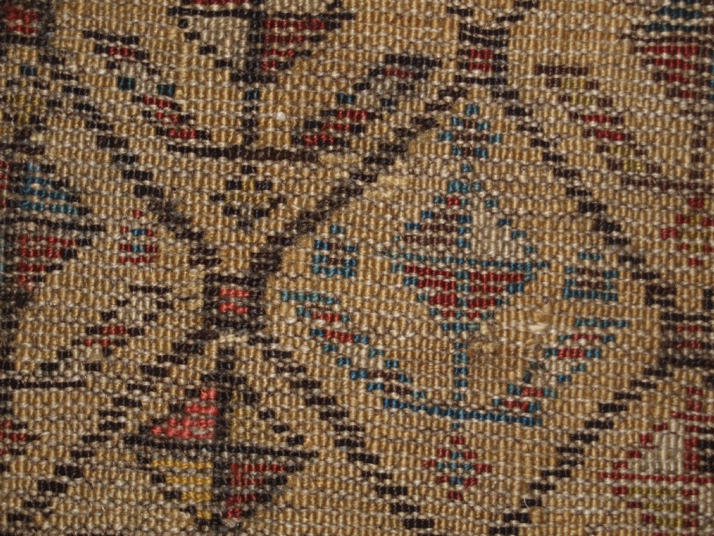 ANTIQUE CAUCASIAN DAGESTAN PRAYER RUG, YELLOW GROUND LATTICE DESIGN, 2ND HALF 19TH CENTURY. View XVI