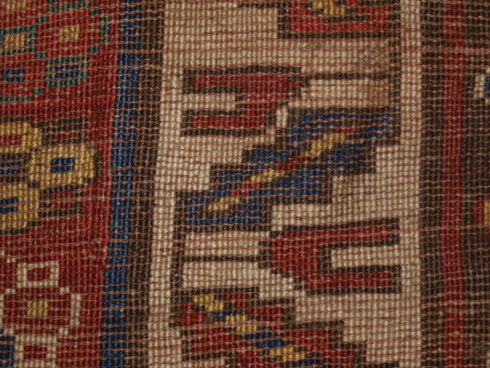 ANTIQUE CAUCASIAN KAZAK RUG, FIVE MEDALLION DESIGN, GREAT COLOURS, CIRCA 1880. View XVII