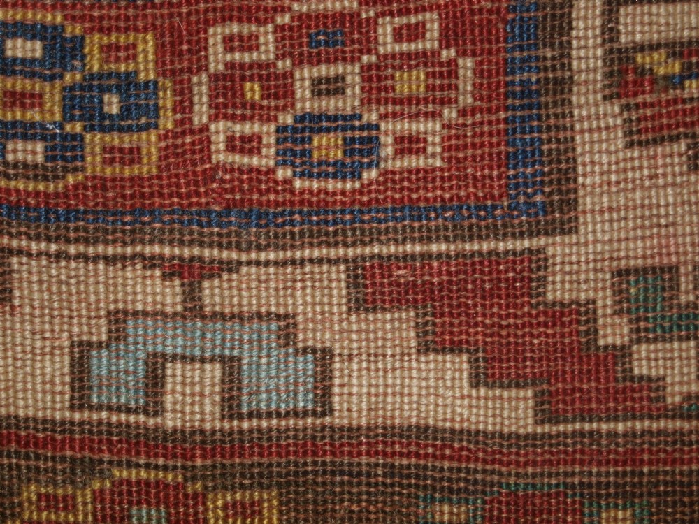 ANTIQUE CAUCASIAN KAZAK RUG, FIVE MEDALLION DESIGN, GREAT COLOURS, CIRCA 1880. View XVIII