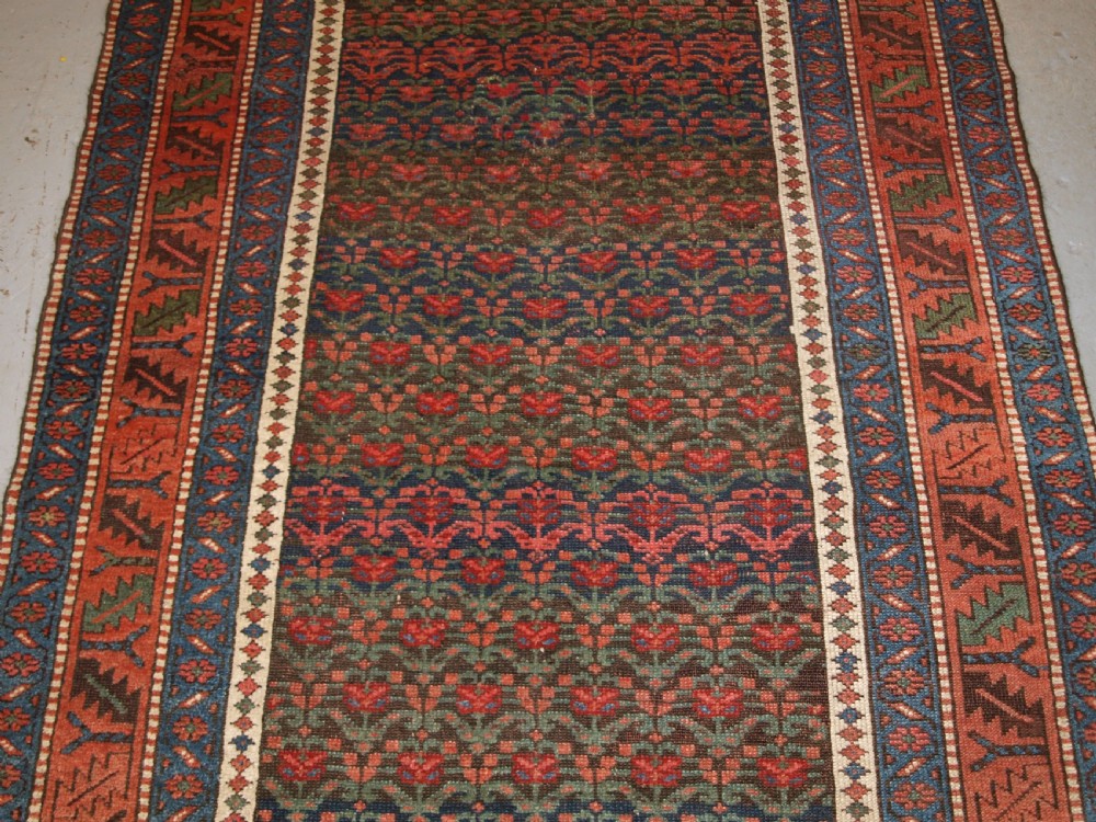 ANTIQUE KURDISH LONG RUG WITH ALL OVER SHRUB DESIGN, LATE 19TH CENTURY. View V