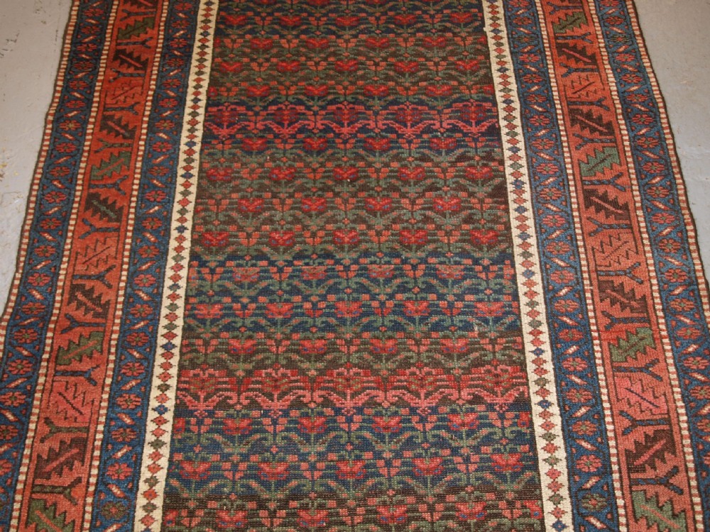 ANTIQUE KURDISH LONG RUG WITH ALL OVER SHRUB DESIGN, LATE 19TH CENTURY. View VI