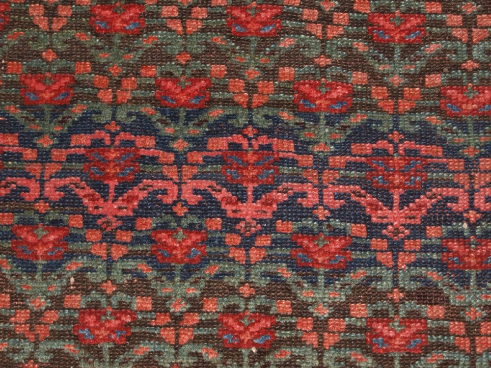 ANTIQUE KURDISH LONG RUG WITH ALL OVER SHRUB DESIGN, LATE 19TH CENTURY. View IX