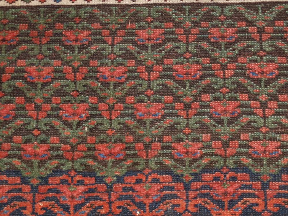 ANTIQUE KURDISH LONG RUG WITH ALL OVER SHRUB DESIGN, LATE 19TH CENTURY. View X