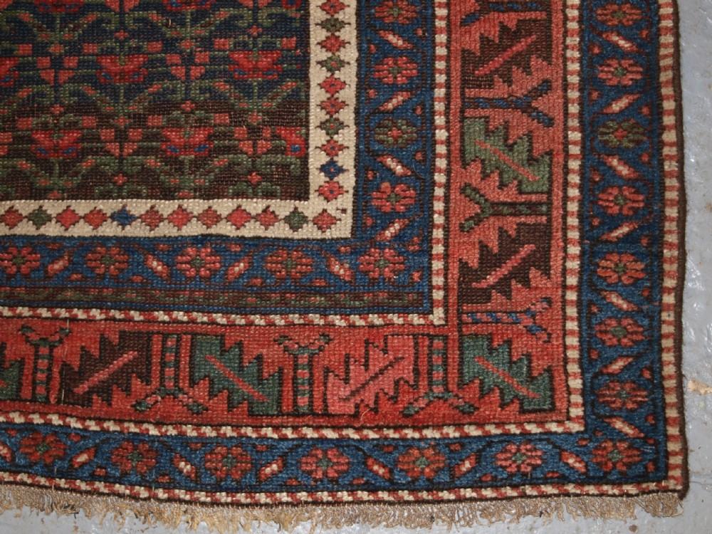 ANTIQUE KURDISH LONG RUG WITH ALL OVER SHRUB DESIGN, LATE 19TH CENTURY. View XII