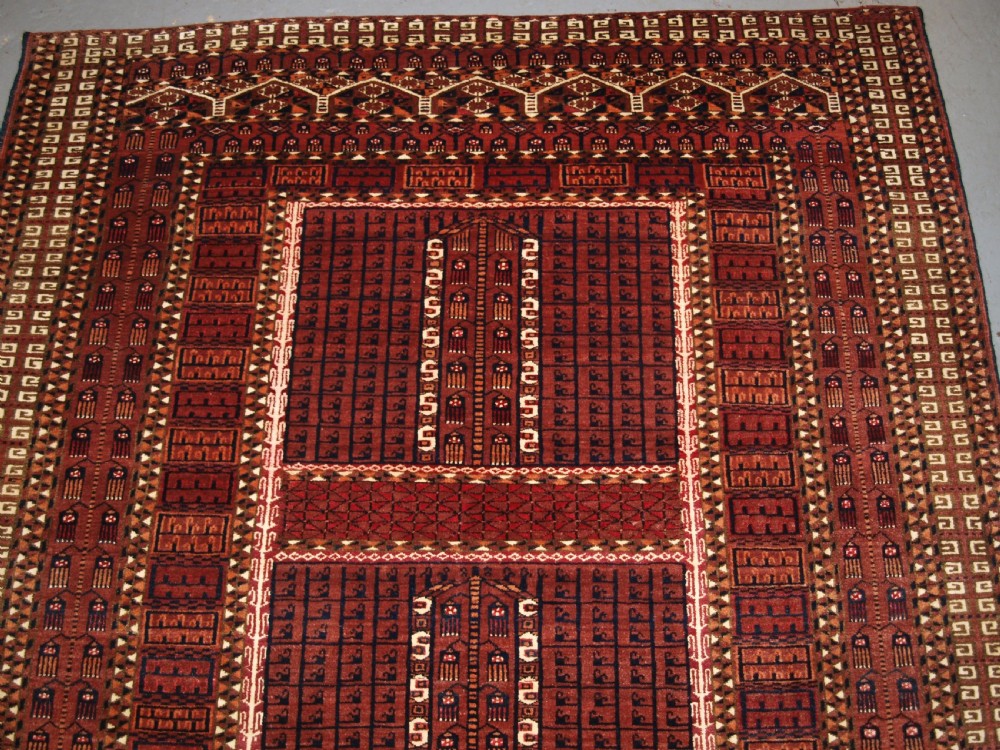 ANTIQUE SARYK TURKMEN ENSI DOOR HANGING, COTTON AND SILK HIGHLIGHTS, 4TH QUARTER 19TH CENTURY. View IV