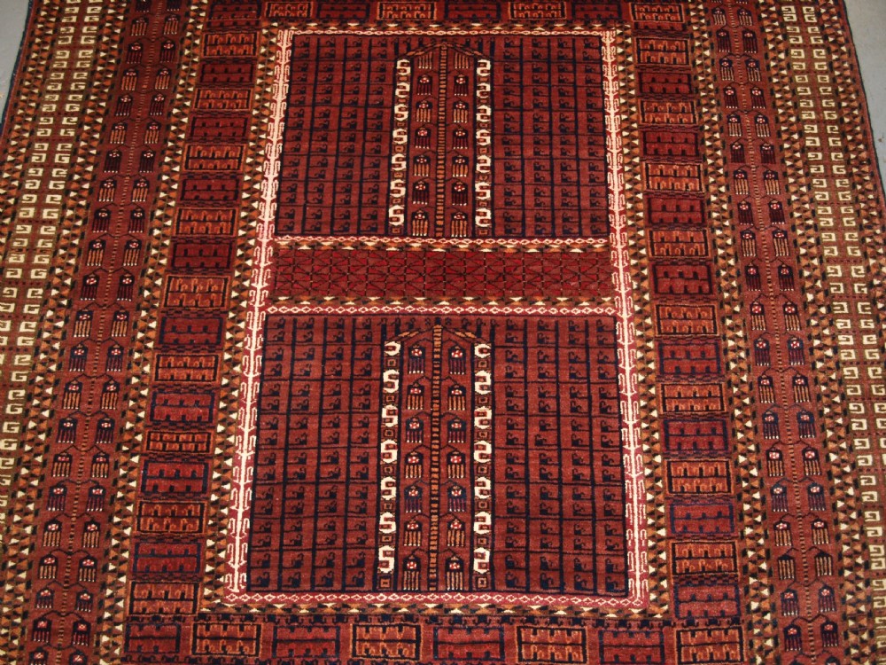 ANTIQUE SARYK TURKMEN ENSI DOOR HANGING, COTTON AND SILK HIGHLIGHTS, 4TH QUARTER 19TH CENTURY. View V