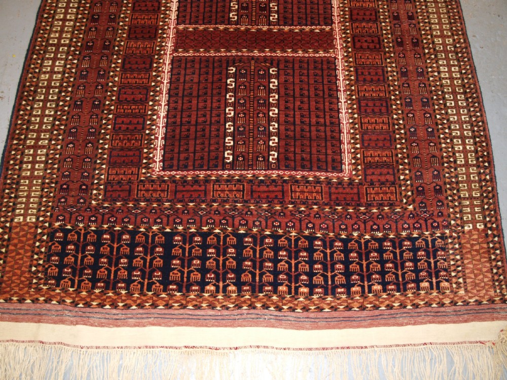 ANTIQUE SARYK TURKMEN ENSI DOOR HANGING, COTTON AND SILK HIGHLIGHTS, 4TH QUARTER 19TH CENTURY. View VI