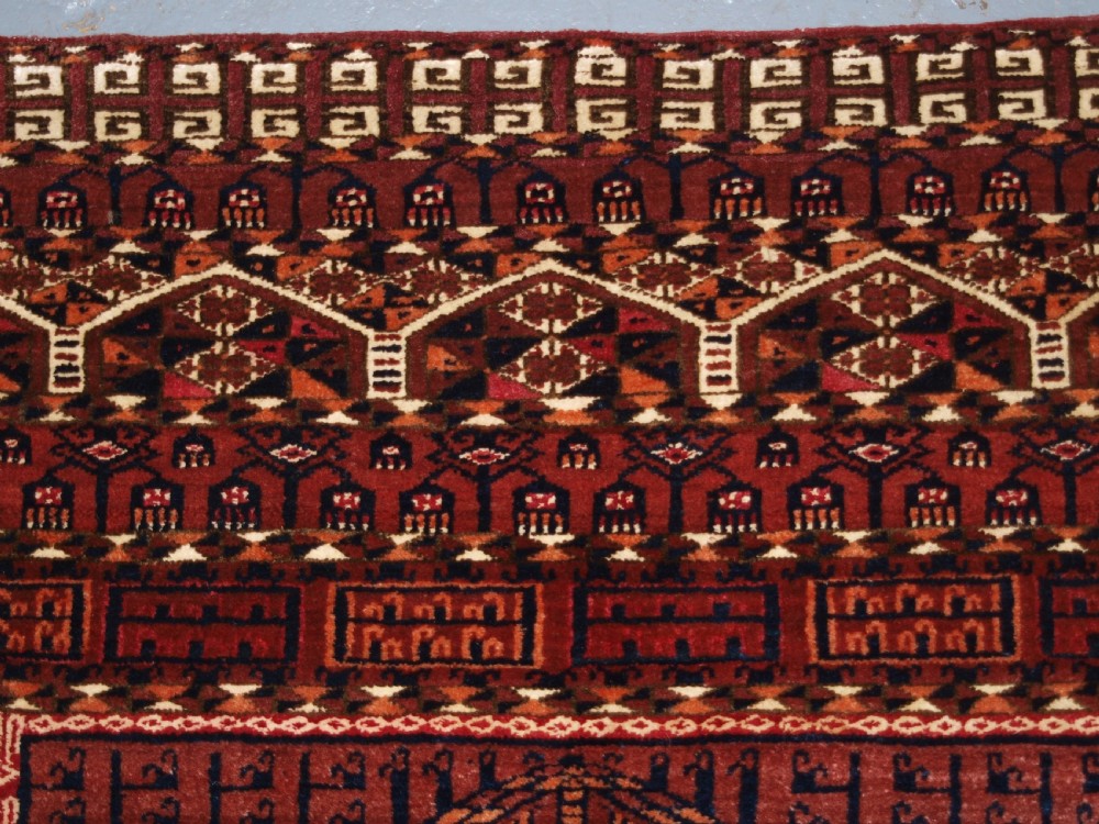 ANTIQUE SARYK TURKMEN ENSI DOOR HANGING, COTTON AND SILK HIGHLIGHTS, 4TH QUARTER 19TH CENTURY. View VII