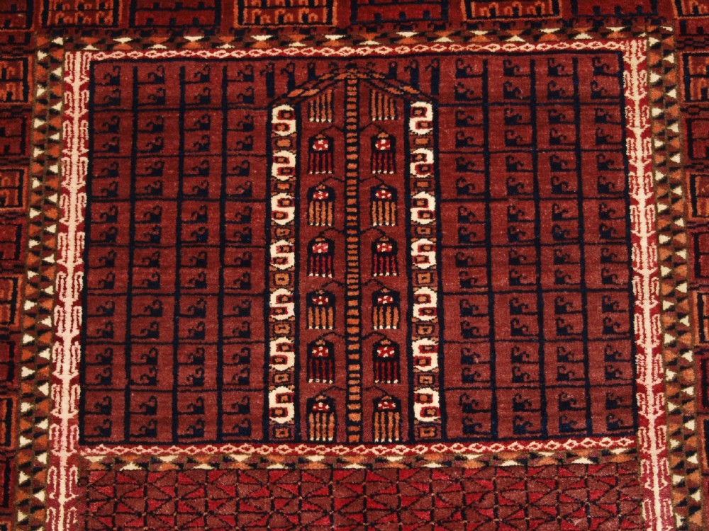 ANTIQUE SARYK TURKMEN ENSI DOOR HANGING, COTTON AND SILK HIGHLIGHTS, 4TH QUARTER 19TH CENTURY. View IX