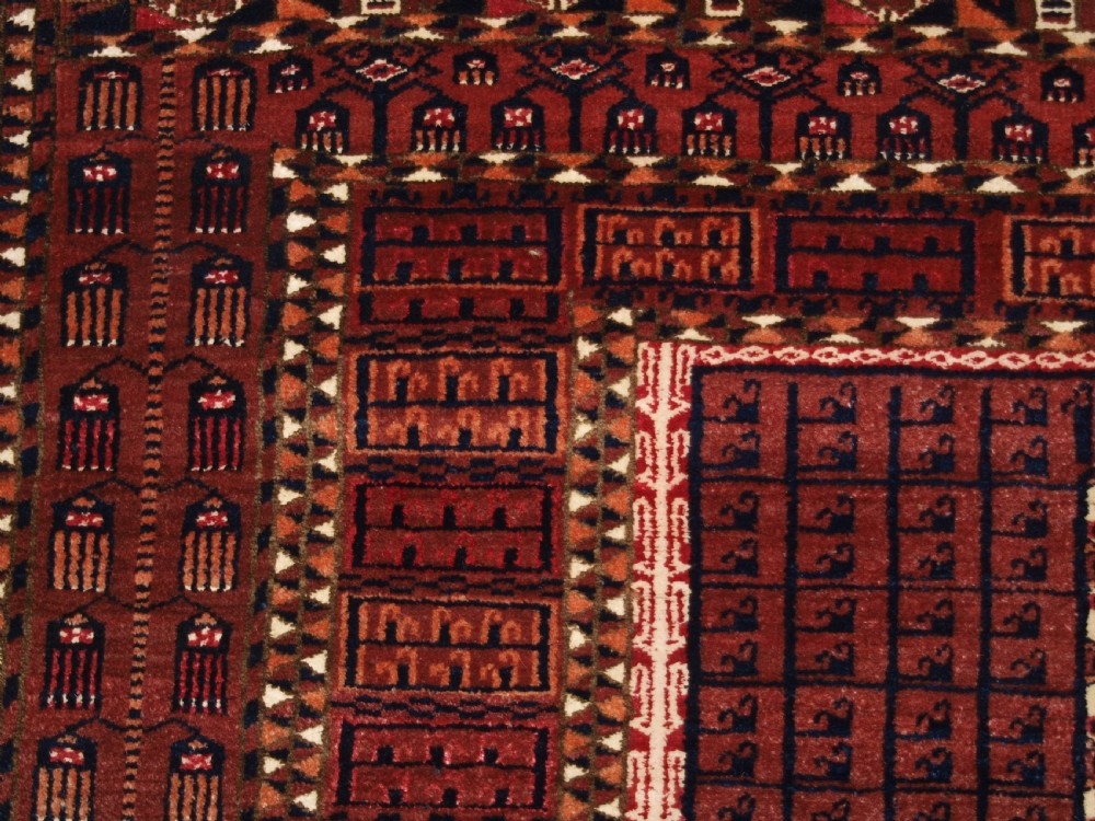 ANTIQUE SARYK TURKMEN ENSI DOOR HANGING, COTTON AND SILK HIGHLIGHTS, 4TH QUARTER 19TH CENTURY. View XI
