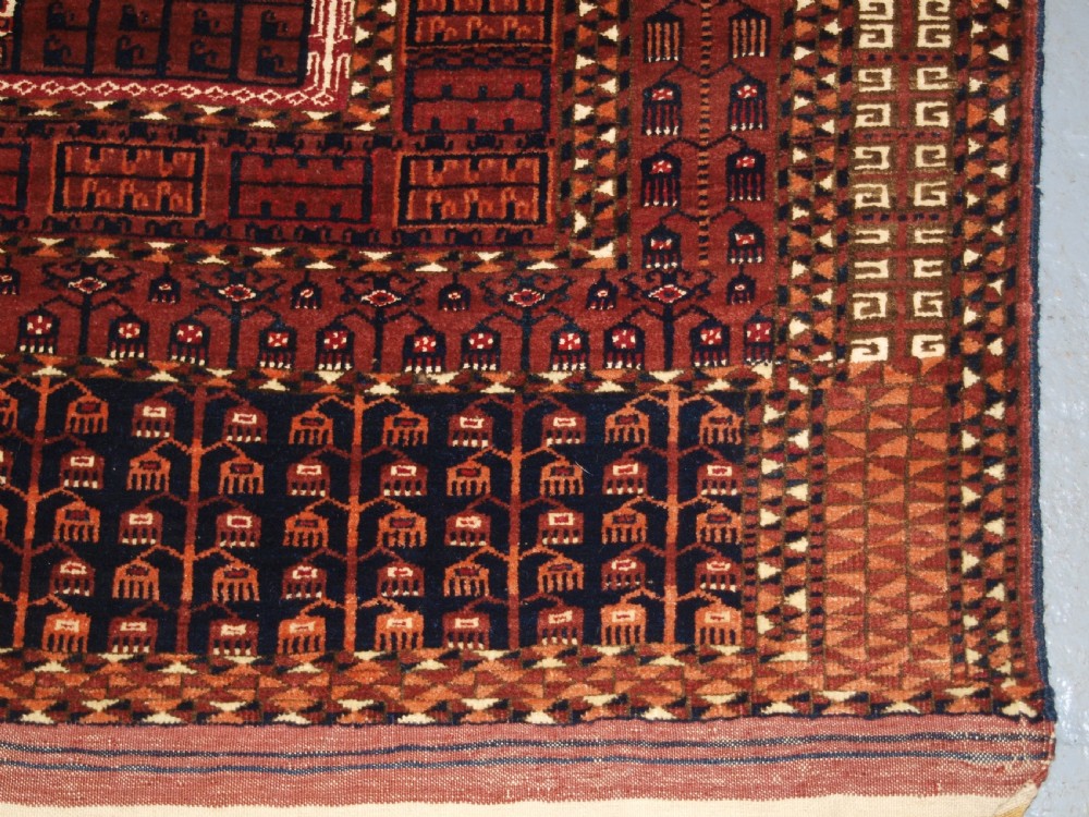 ANTIQUE SARYK TURKMEN ENSI DOOR HANGING, COTTON AND SILK HIGHLIGHTS, 4TH QUARTER 19TH CENTURY. View XIV