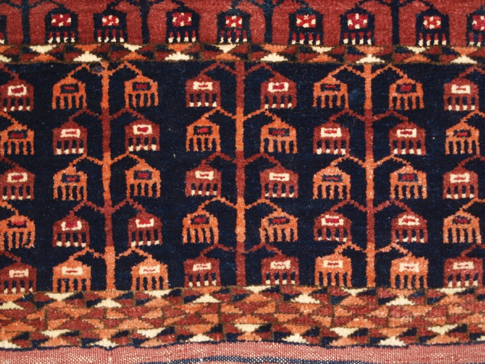 ANTIQUE SARYK TURKMEN ENSI DOOR HANGING, COTTON AND SILK HIGHLIGHTS, 4TH QUARTER 19TH CENTURY. View XV
