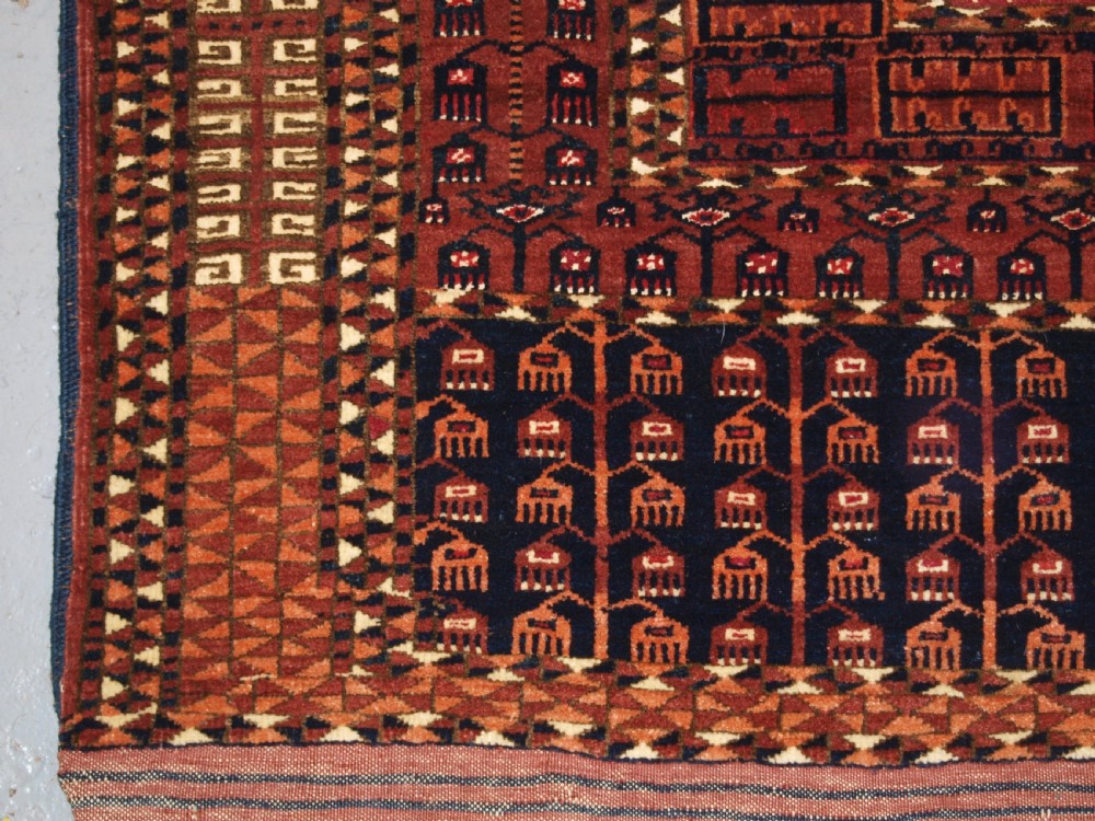 ANTIQUE SARYK TURKMEN ENSI DOOR HANGING, COTTON AND SILK HIGHLIGHTS, 4TH QUARTER 19TH CENTURY. View XVI