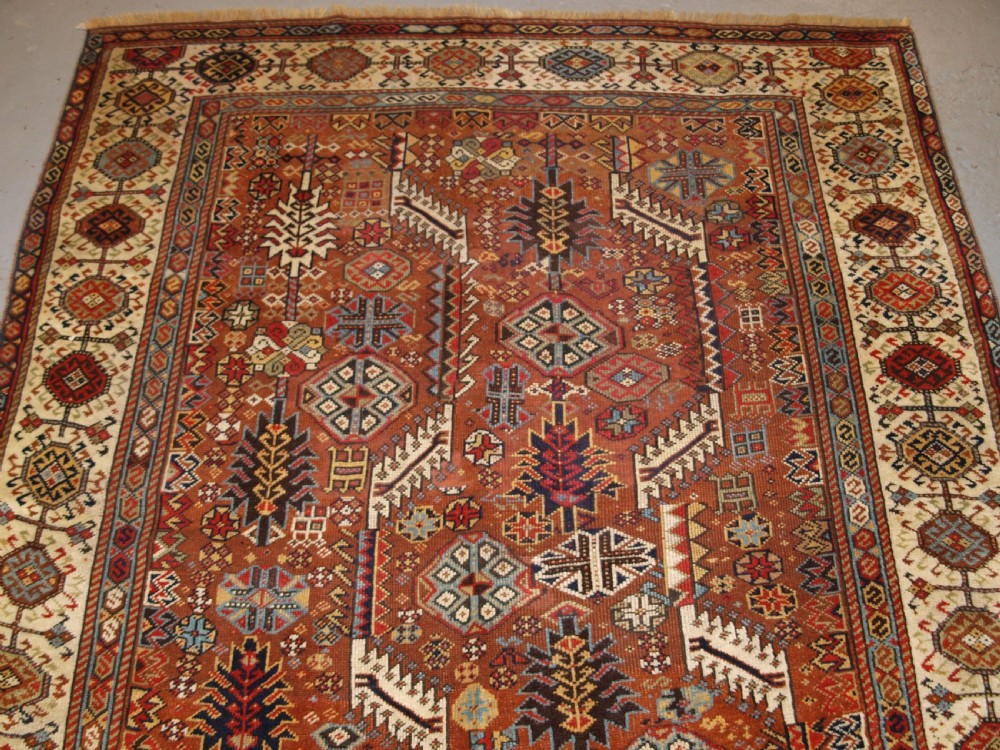 ANTIQUE TRIBAL SHEKARLU QASHQAI RUG OF CLASSIC DESIGN, CIRCA 1880. View IV
