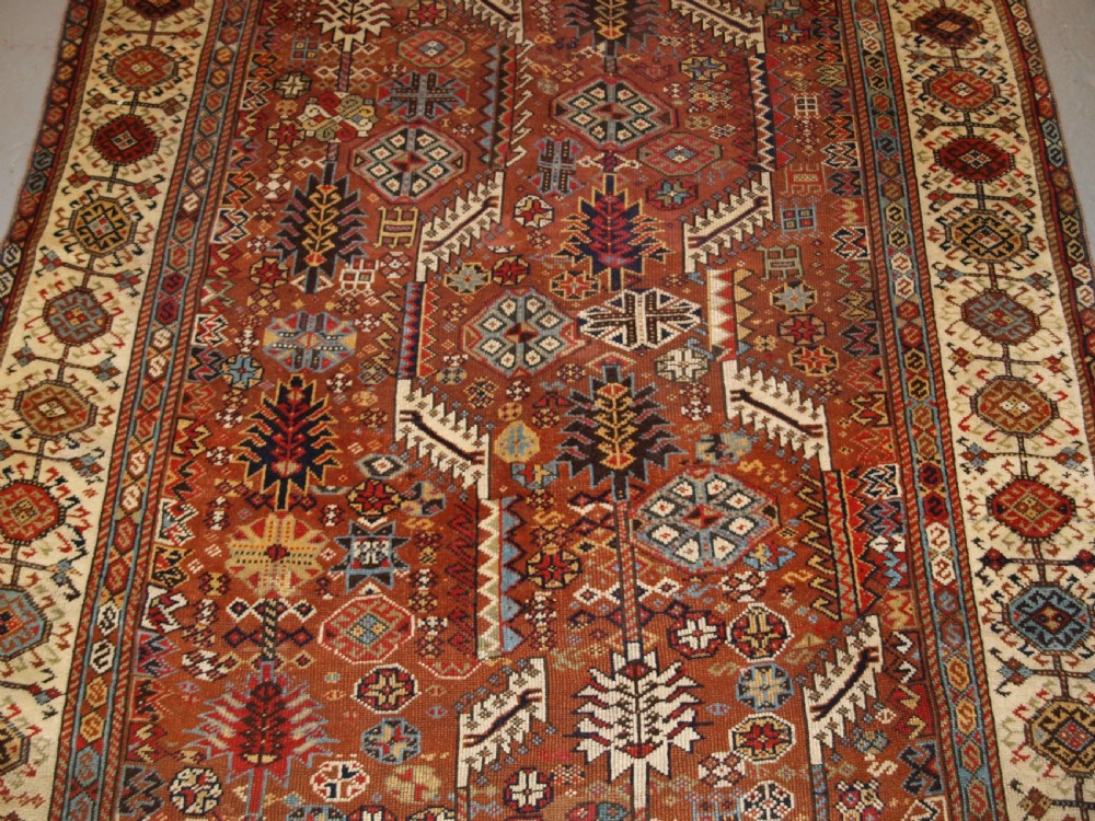 ANTIQUE TRIBAL SHEKARLU QASHQAI RUG OF CLASSIC DESIGN, CIRCA 1880. View V