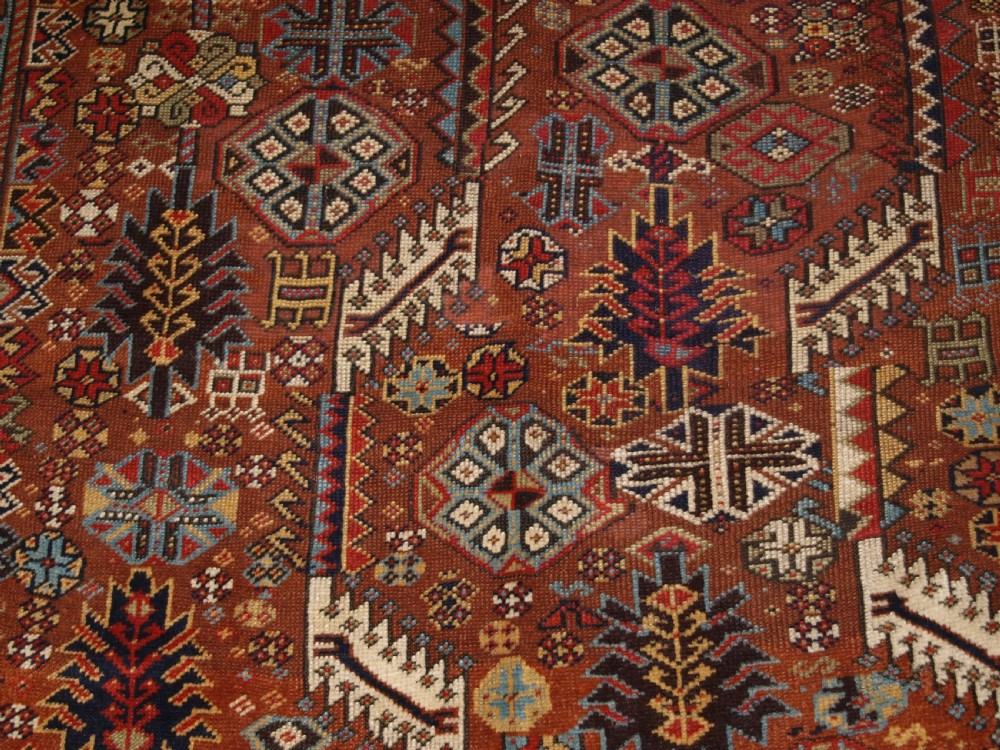 ANTIQUE TRIBAL SHEKARLU QASHQAI RUG OF CLASSIC DESIGN, CIRCA 1880. View VII