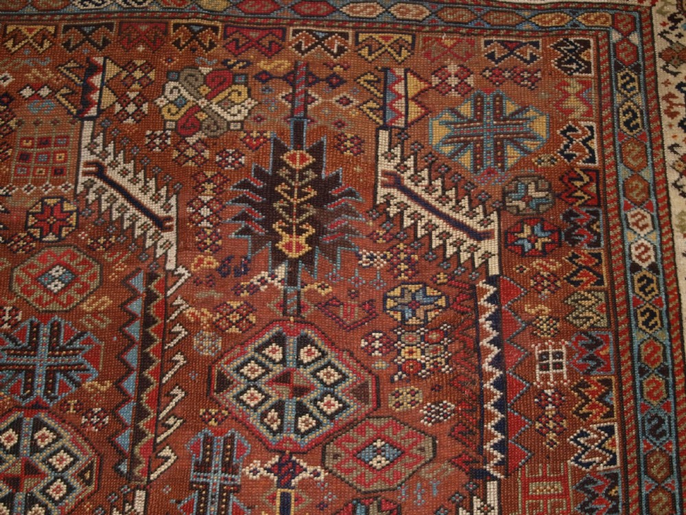 ANTIQUE TRIBAL SHEKARLU QASHQAI RUG OF CLASSIC DESIGN, CIRCA 1880. View VIII