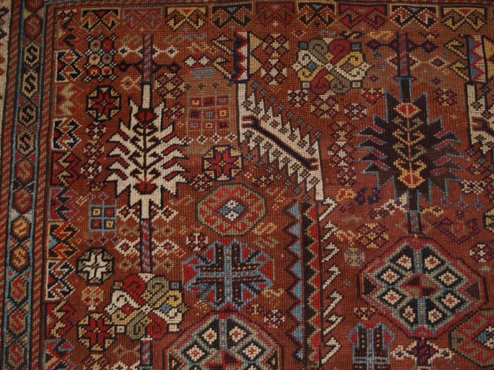 ANTIQUE TRIBAL SHEKARLU QASHQAI RUG OF CLASSIC DESIGN, CIRCA 1880. View IX