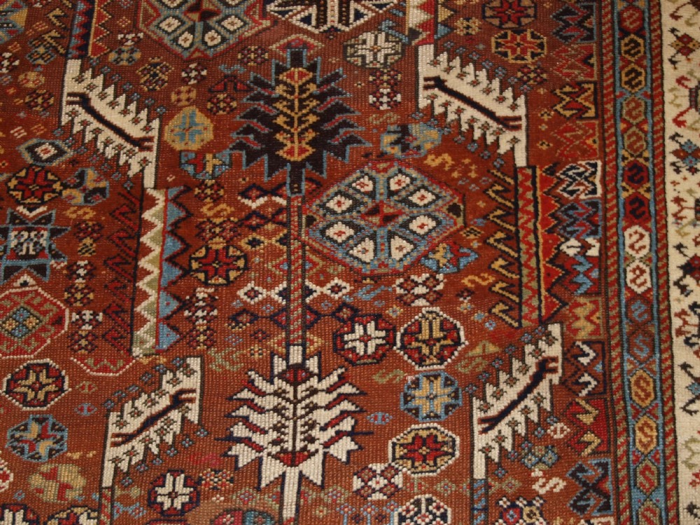 ANTIQUE TRIBAL SHEKARLU QASHQAI RUG OF CLASSIC DESIGN, CIRCA 1880. View X