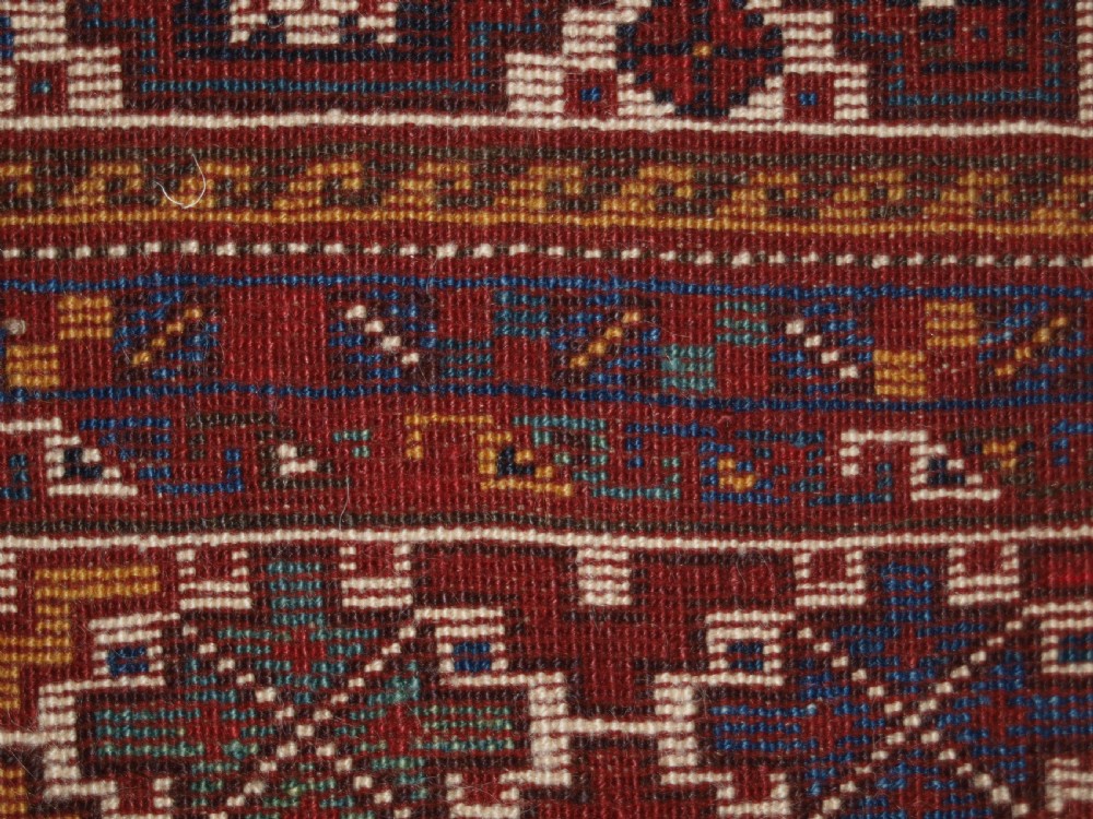 ANTIQUE KHAMSEH BIRD RUG, SUPERB EXAMPLE, CIRCA 1900. View XI
