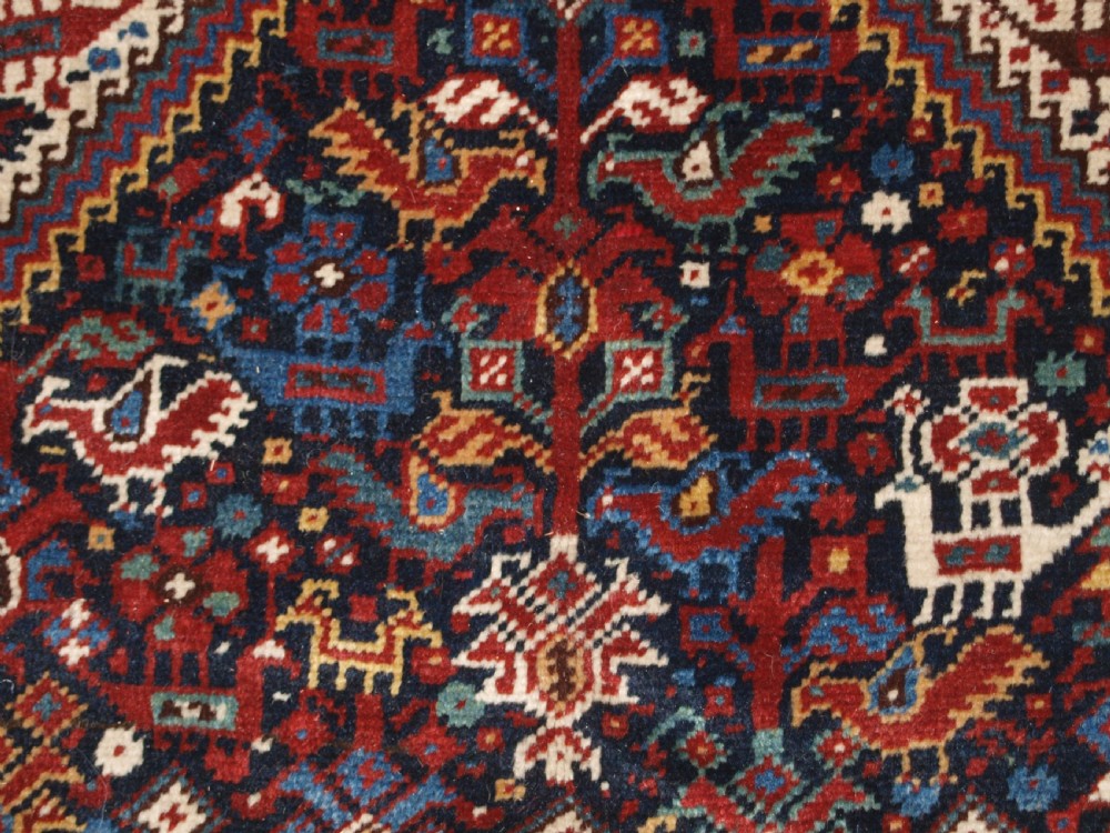 ANTIQUE KHAMSEH BIRD RUG, SUPERB EXAMPLE, CIRCA 1900. View XIII