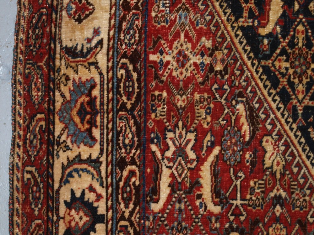 ANTIQUE QASHQAI KASHKULI RUG, HERATI DESIGN, LATE 19TH CENTURY. View III