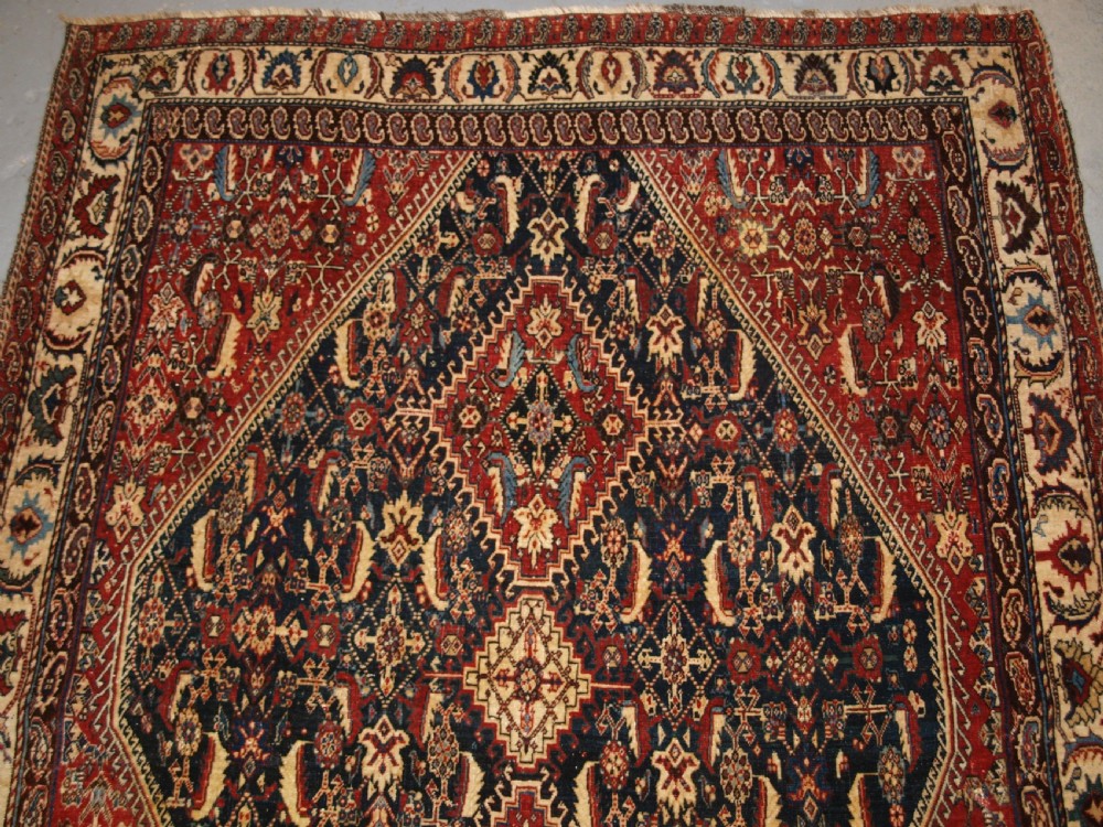ANTIQUE QASHQAI KASHKULI RUG, HERATI DESIGN, LATE 19TH CENTURY. View IV