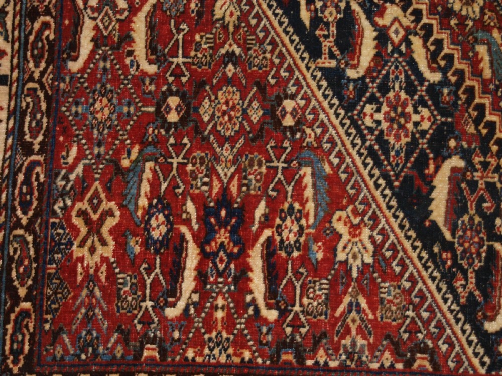 ANTIQUE QASHQAI KASHKULI RUG, HERATI DESIGN, LATE 19TH CENTURY. View XII