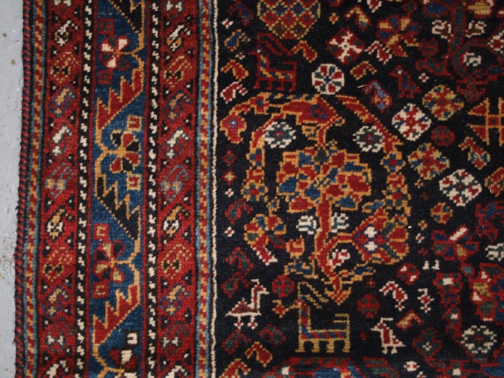 ANTIQUE QASHQAI RUG, TRIBAL DESIGN WITH GREAT COLOUR, LATE 19TH CENTURY. View III